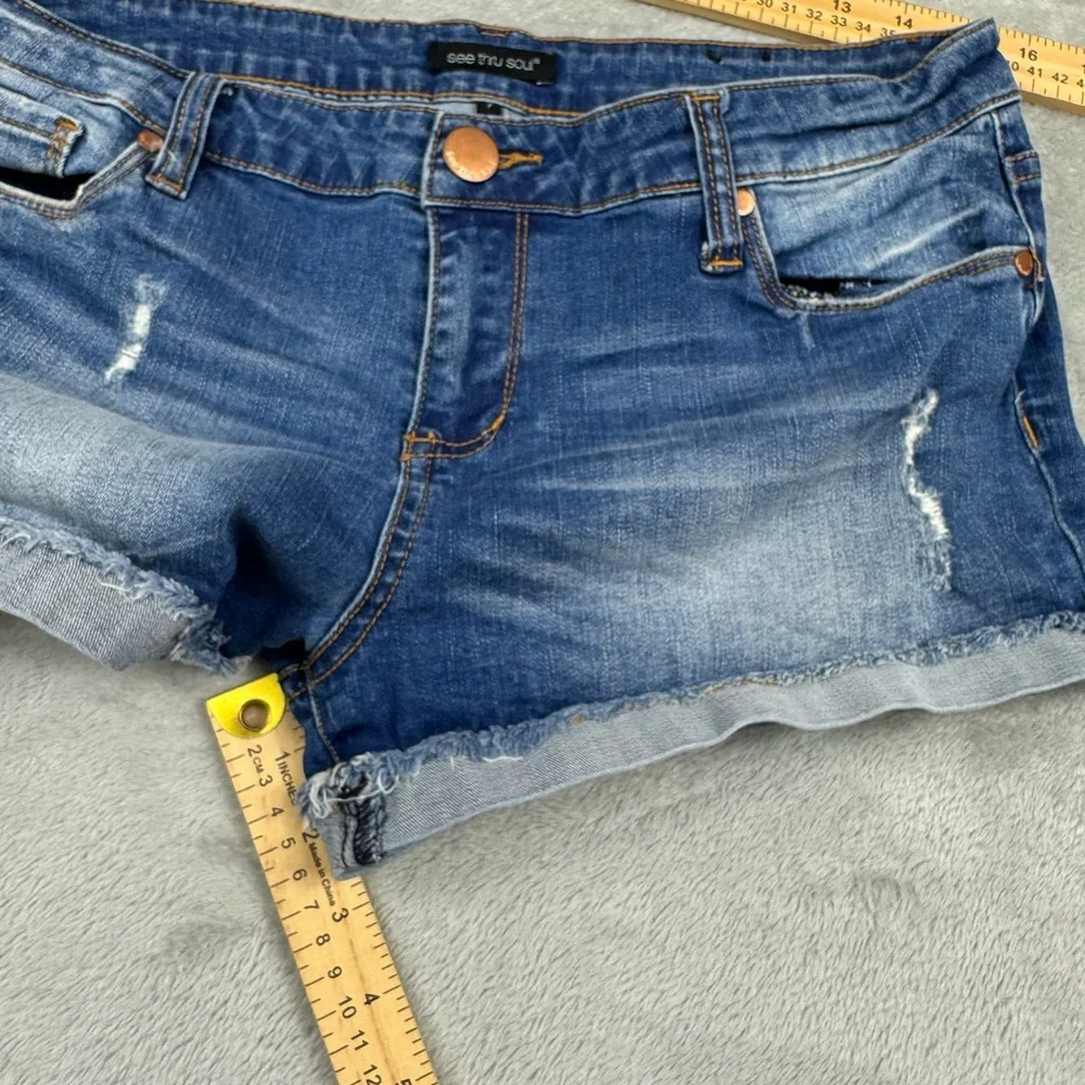 See thru short short denim sz 7 - Picture 4 of 8